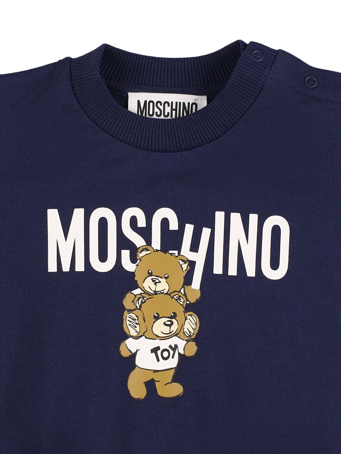 Shop Moschino Cotton Jersey Sweatshirt & Sweatpants In Dark Blue