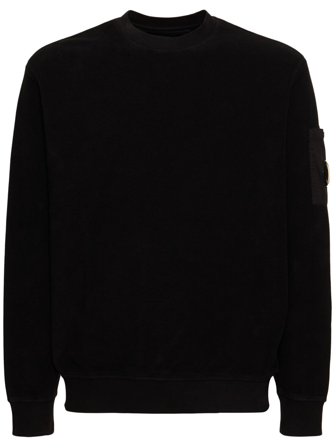 C.p. Company Brushed Emerized Crewneck Sweatshirt In Black