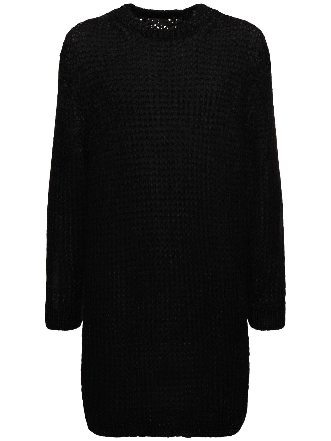 Shop Comme Des Garçons Homme Deux Mohair Blend Knit Sweater In Black