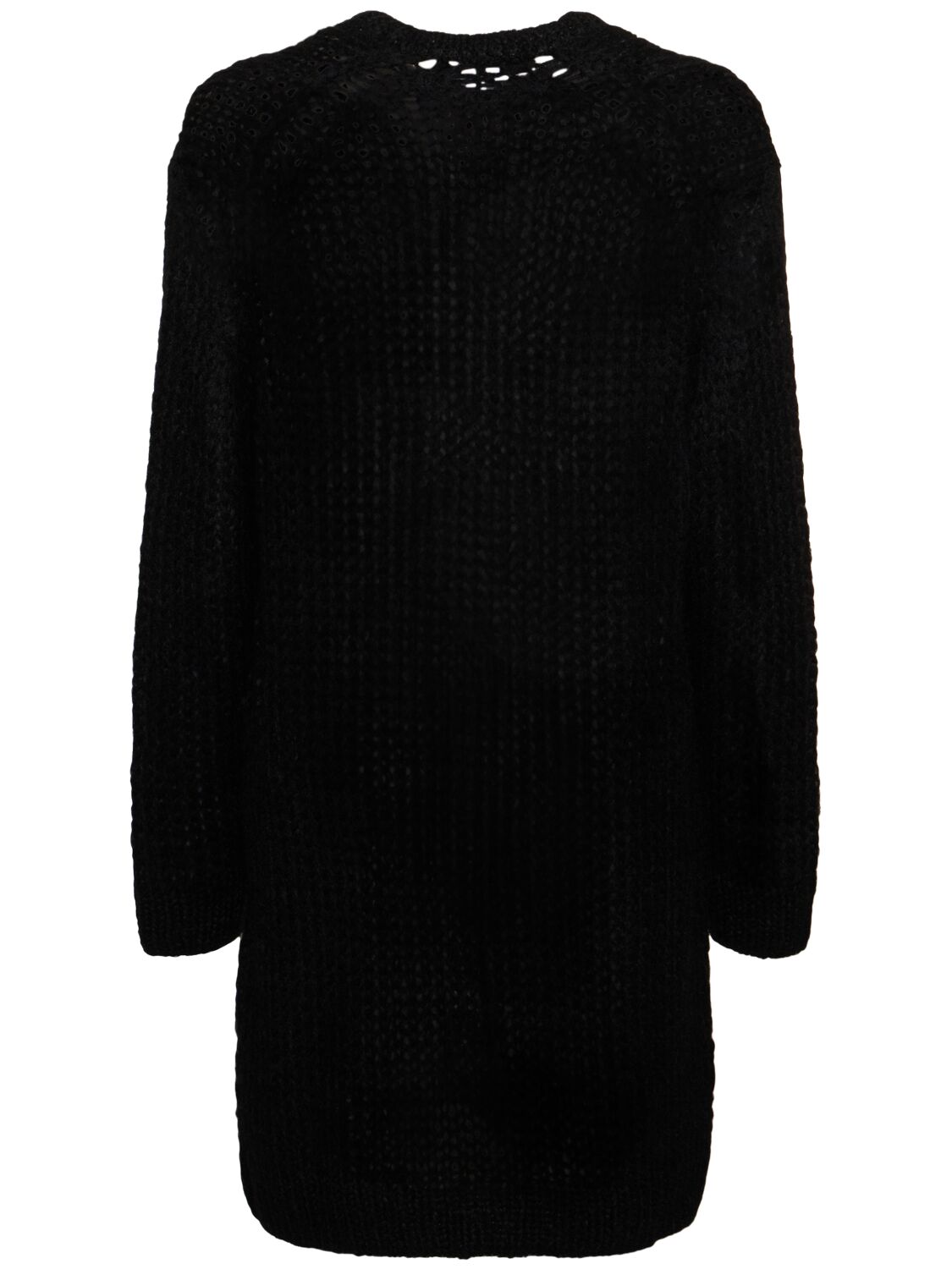 Shop Comme Des Garçons Homme Deux Mohair Blend Knit Sweater In Black