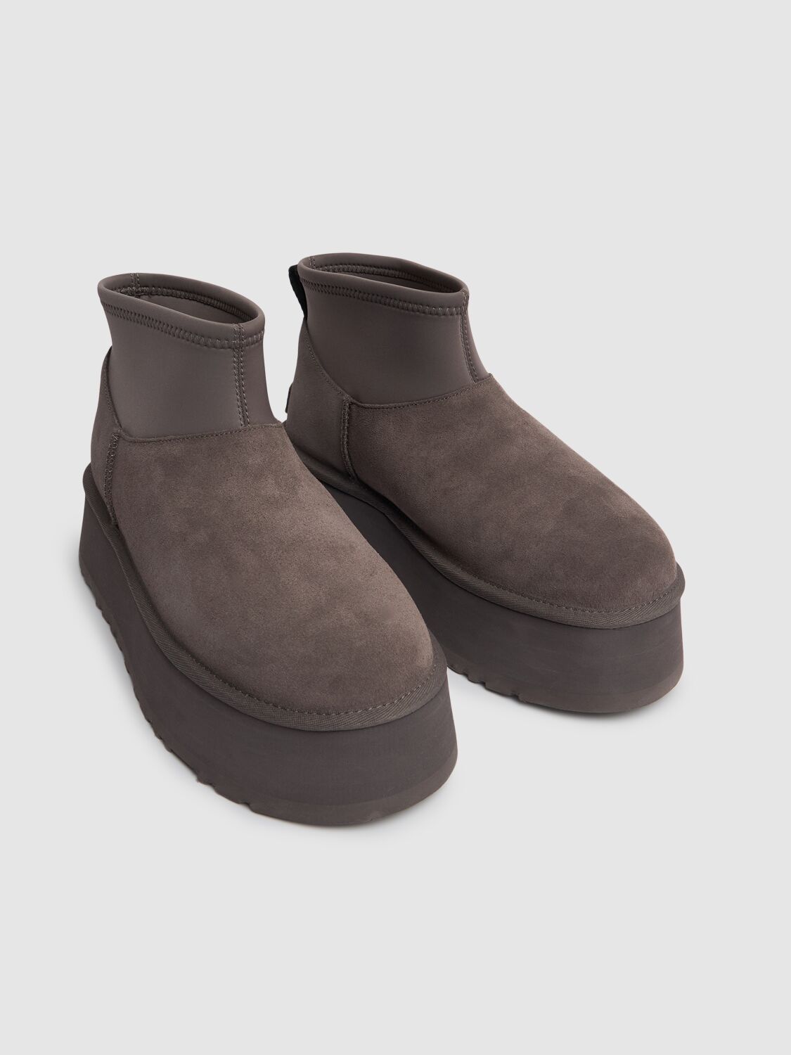 Shop Ugg 50mm Classic Mini Dipper Suede Boots In Dark Grey