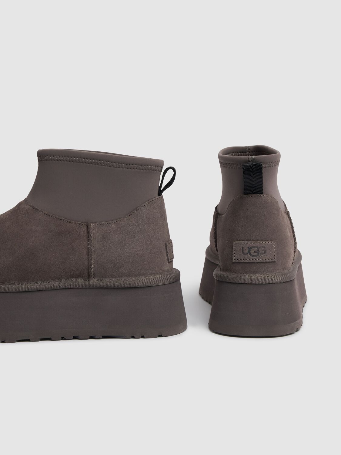 Shop Ugg 50mm Classic Mini Dipper Suede Boots In Dark Grey