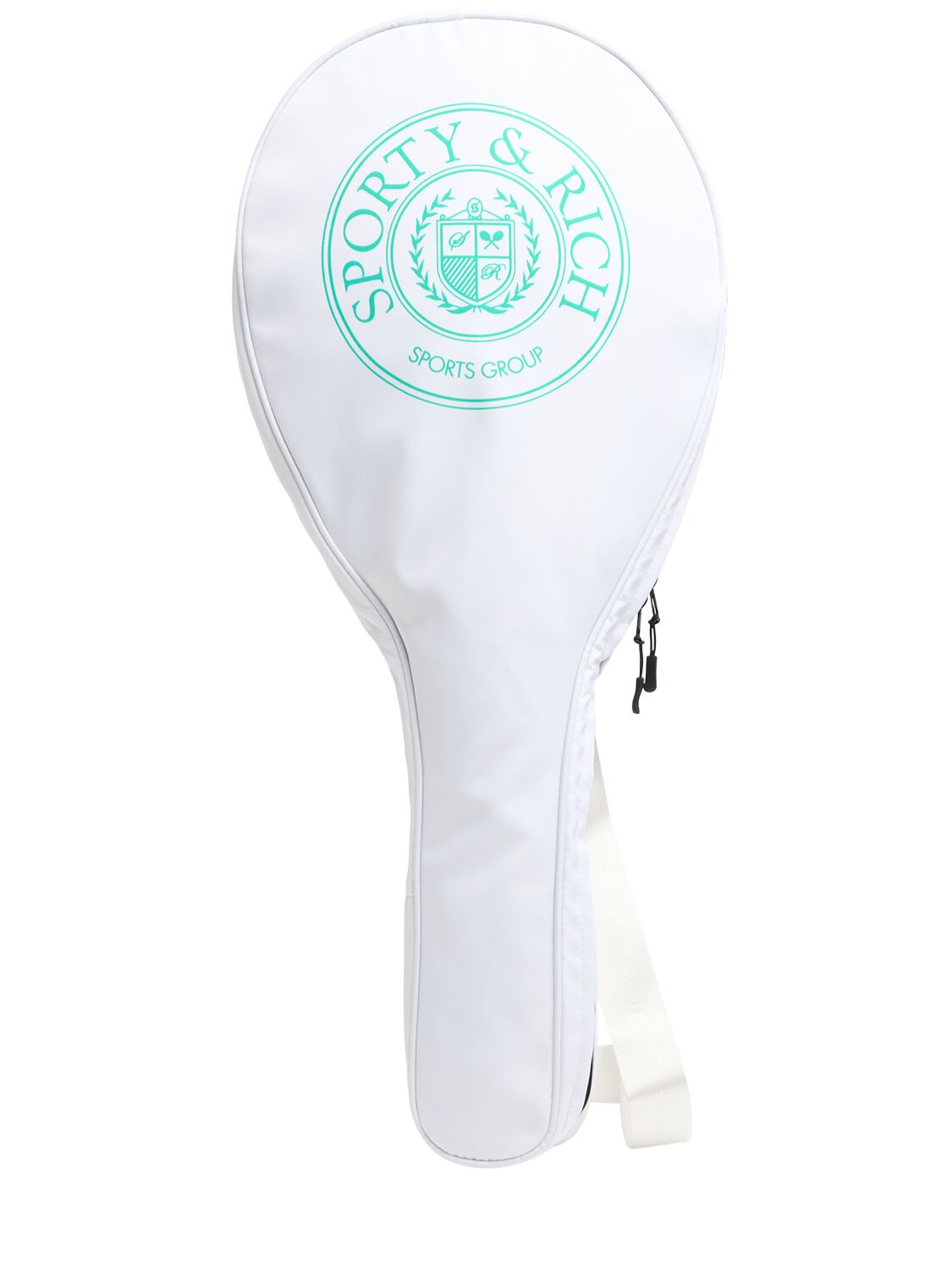 Sporty And Rich Connecticut Crest Racquet Bag In Brown