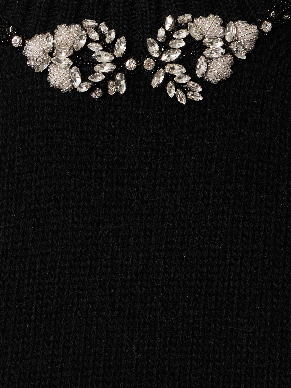 Shop Giambattista Valli Embellished Sleeveless Wool Knit Top In Black