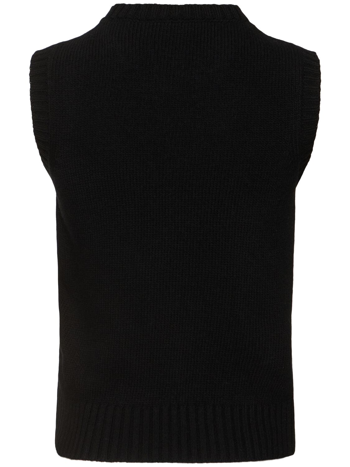 Shop Giambattista Valli Embellished Sleeveless Wool Knit Top In Black