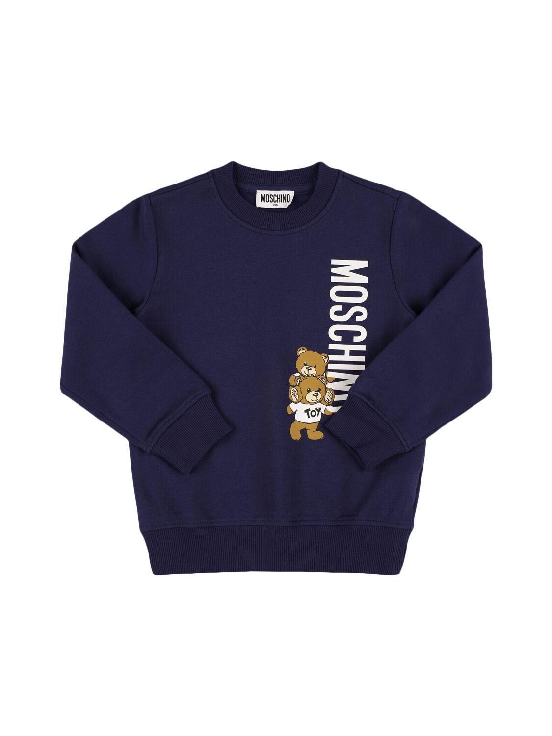 Moschino Cotton Crewneck Sweatshirt In Blue