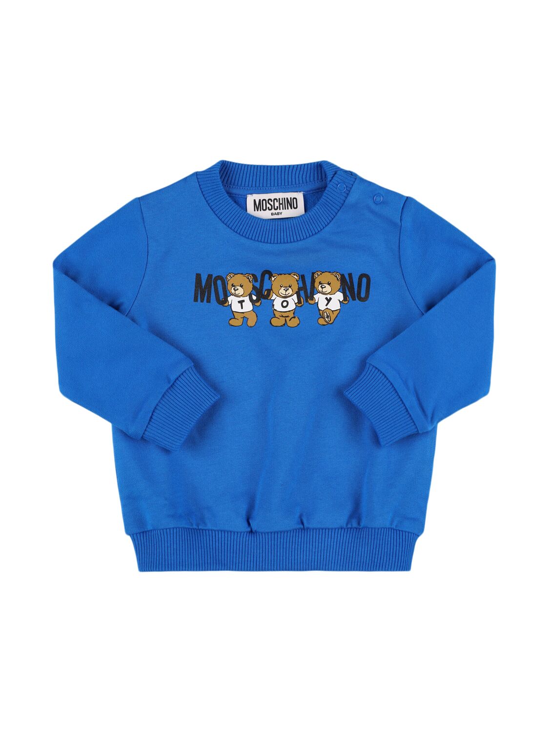 Moschino Cotton Crewneck Sweatshirt In Blue