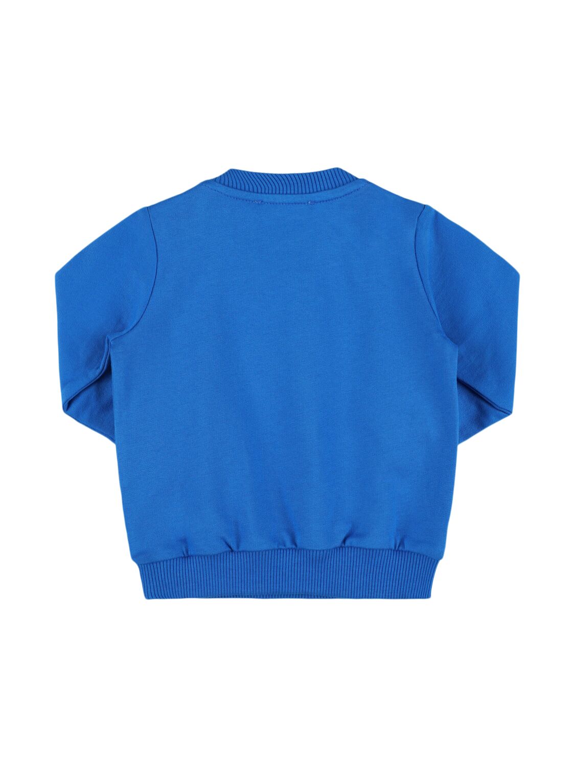 Shop Moschino Cotton Crewneck Sweatshirt In Royal Blue