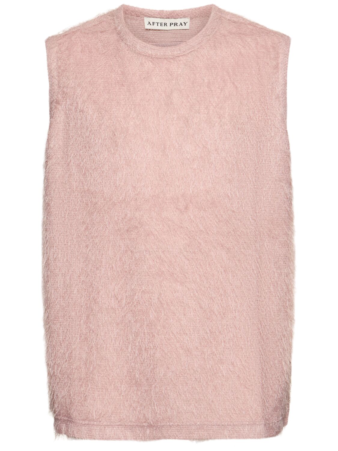 After Pray Hairy Knit Waistcoat In Pink