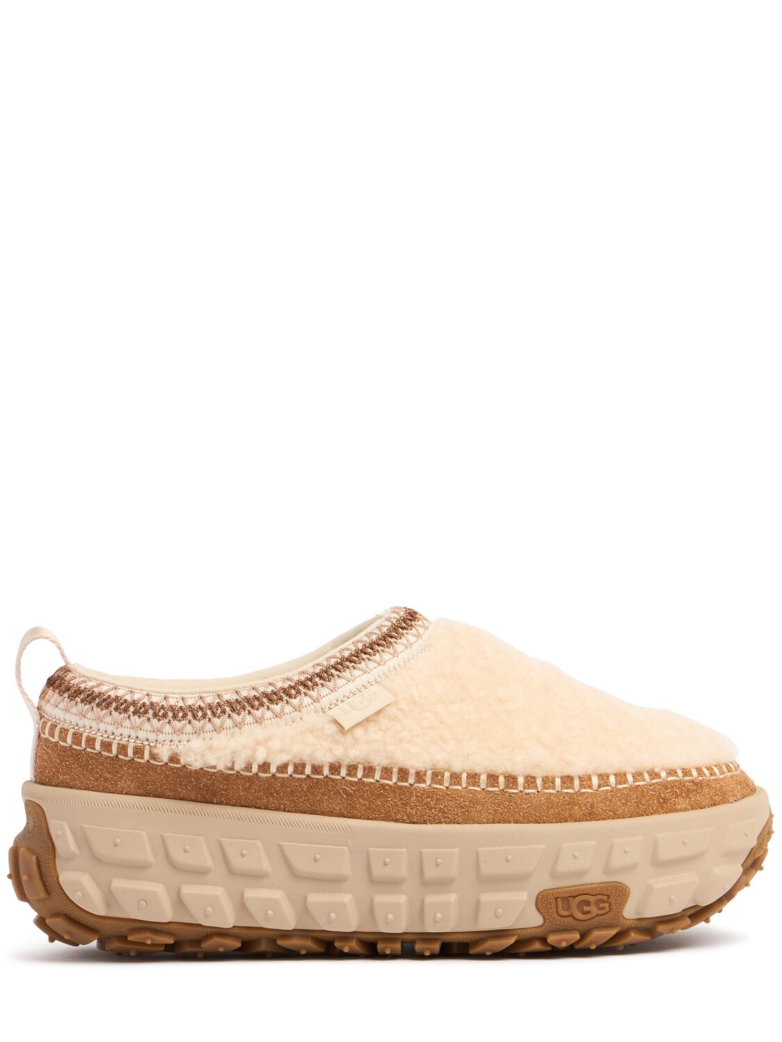 Ugg 40mm Venture Daze Cozy Suede Mules In Beige