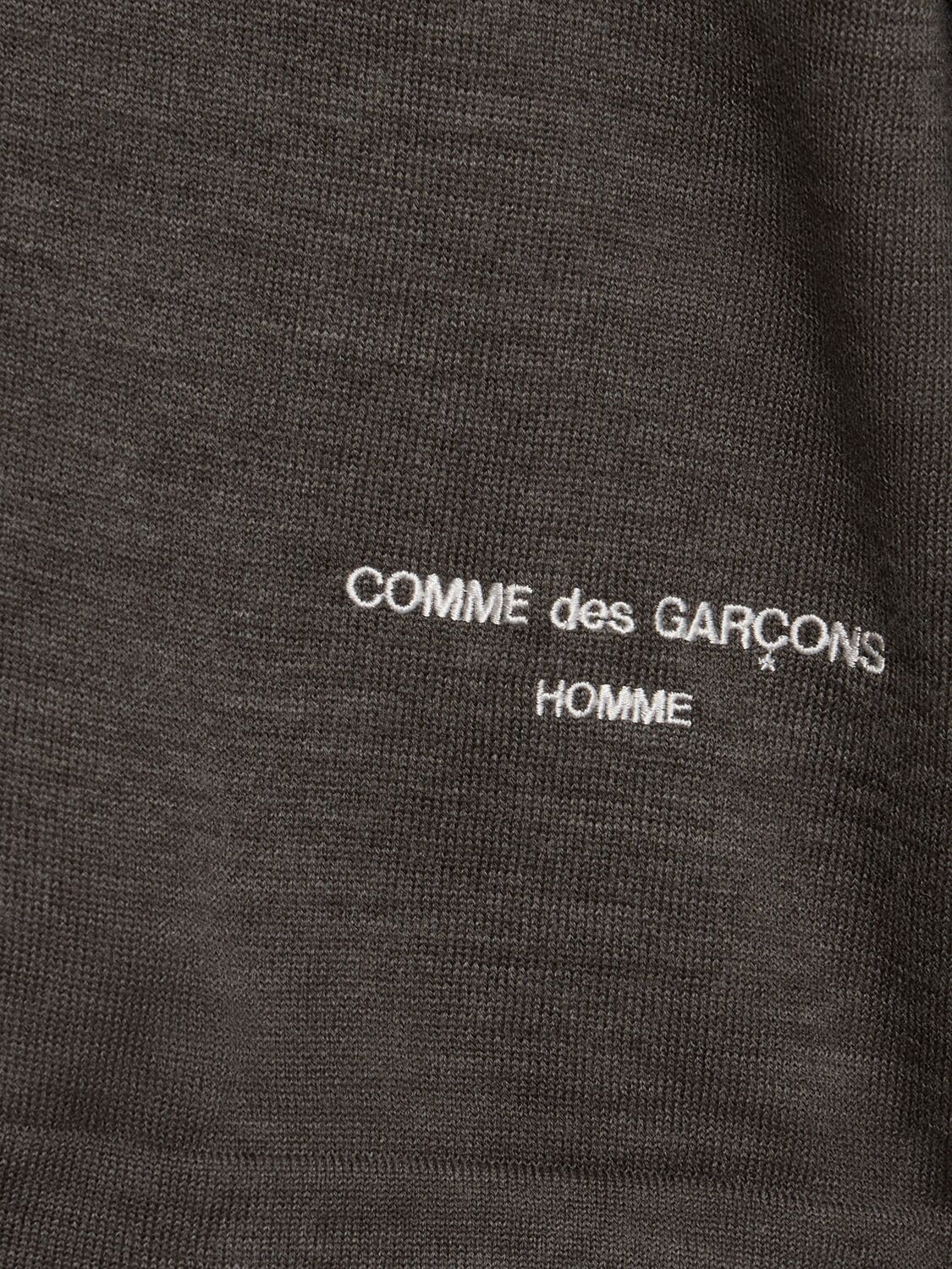 Shop Comme Des Garçons Homme Deux Cdg Homme Logo Crewneck Sweater In Charcoal