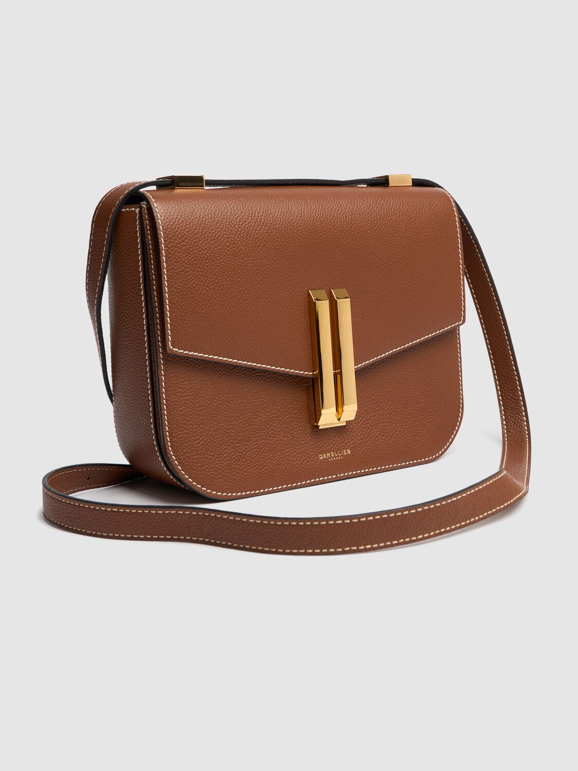 Shop Demellier Vancouver Grain Leather Bag In Tan