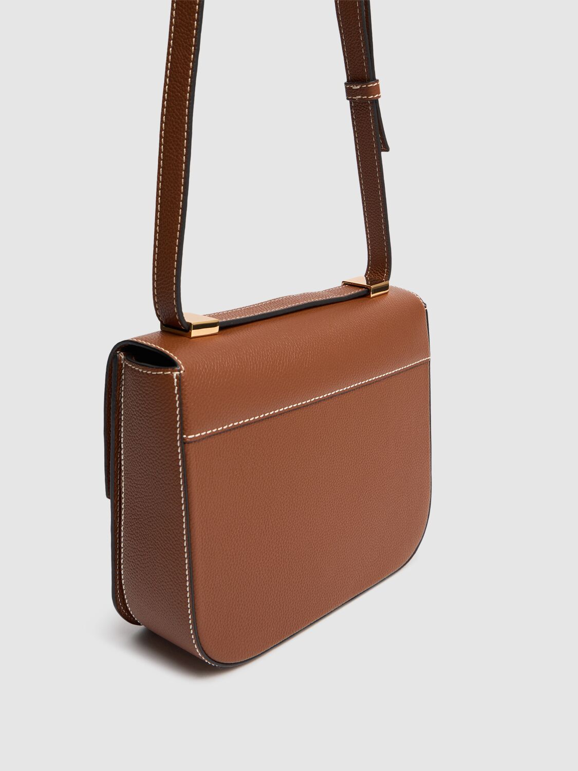 Shop Demellier Vancouver Grain Leather Bag In Tan