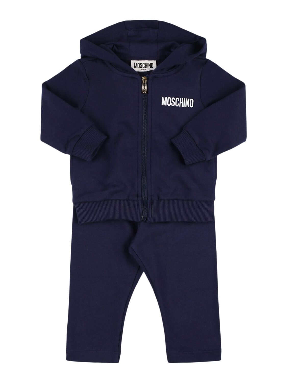 Moschino Kids' Cotton Sweatshirt & Sweatpants In Dark Blue