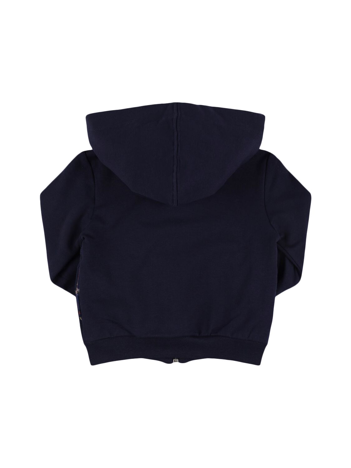 Shop Monnalisa Cotton Blend Zip Hoodie In Blue