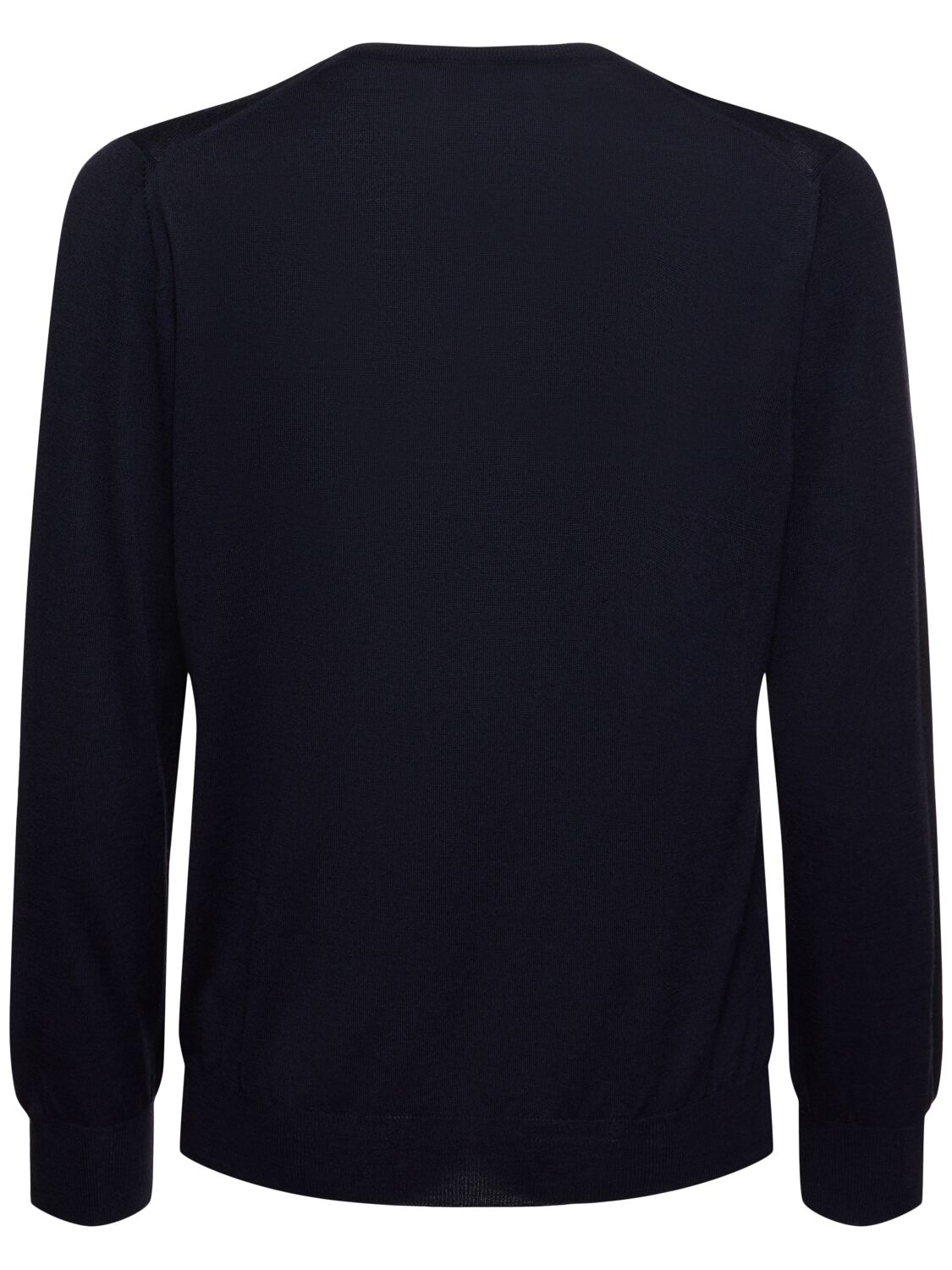 Shop Lardini Wool Crewneck Sweater In Dark Blue