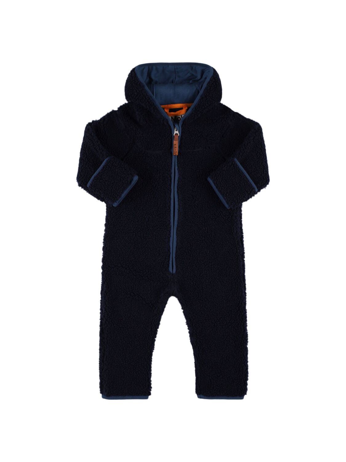 Molo Recycled Polyester Teddy Romper In Blue