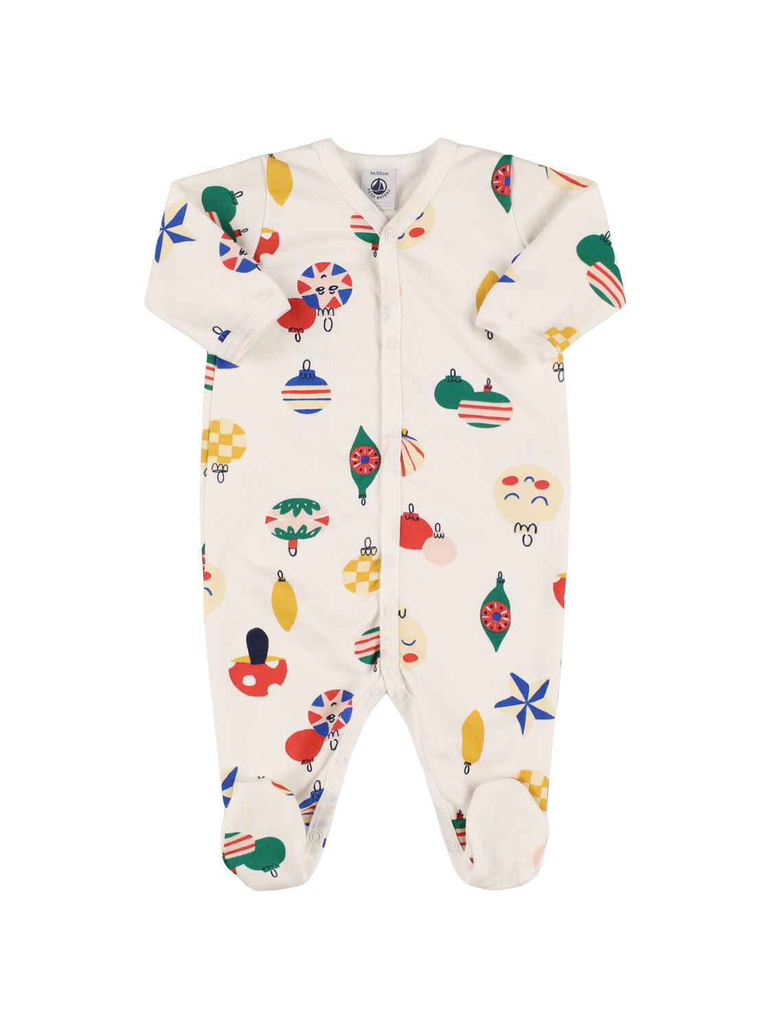 Petit Bateau Printed Cotton Romper In White