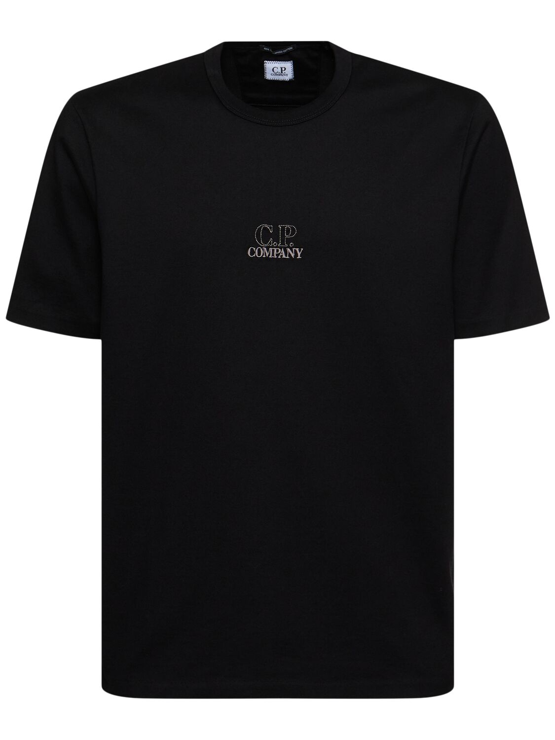 C.p. Company Mercerized Twisted Logo Graphic T-shirt In Black