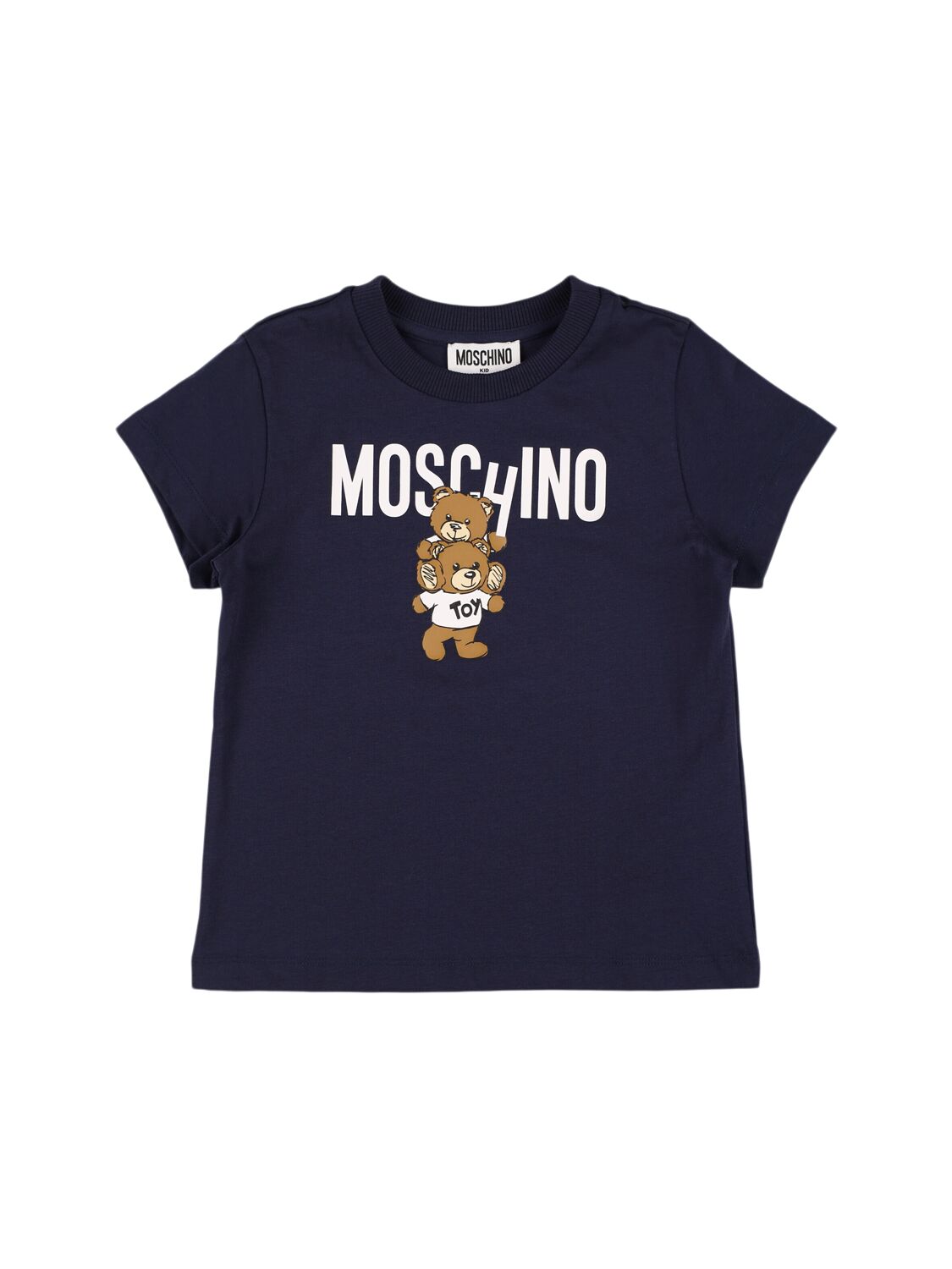 Moschino Printed Cotton Jersey T-shirt In Blue