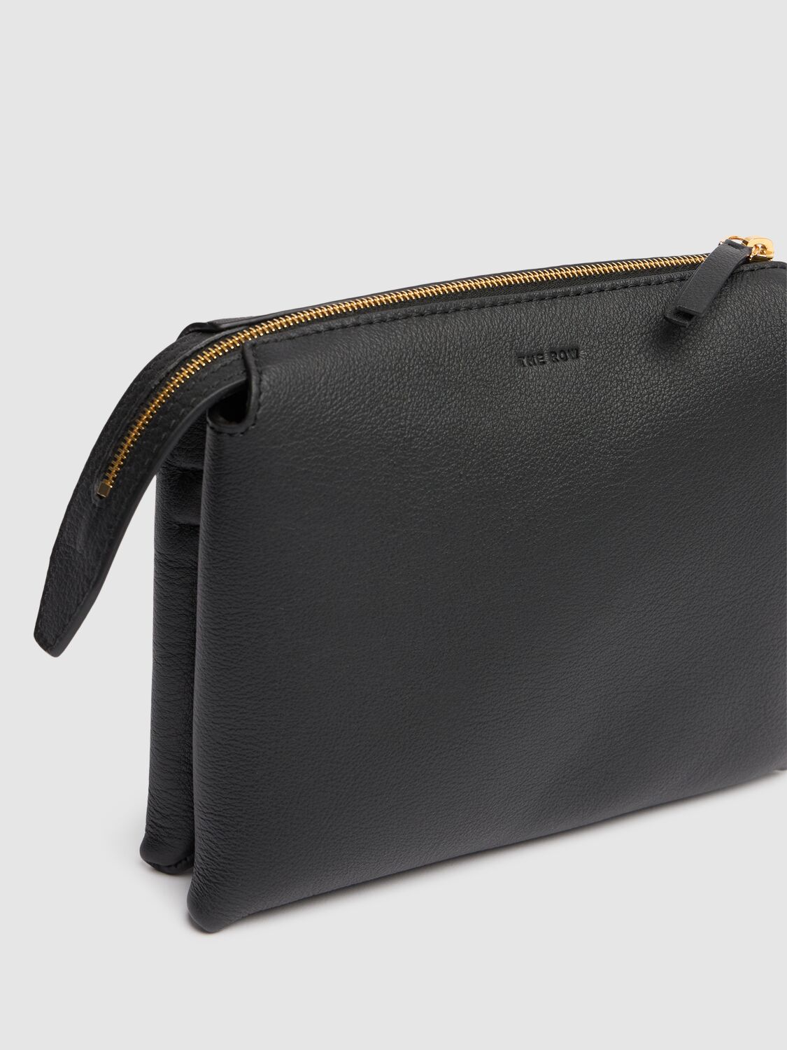 Shop The Row Nu Mini Twist Grain Leather Shoulder Bag In Black