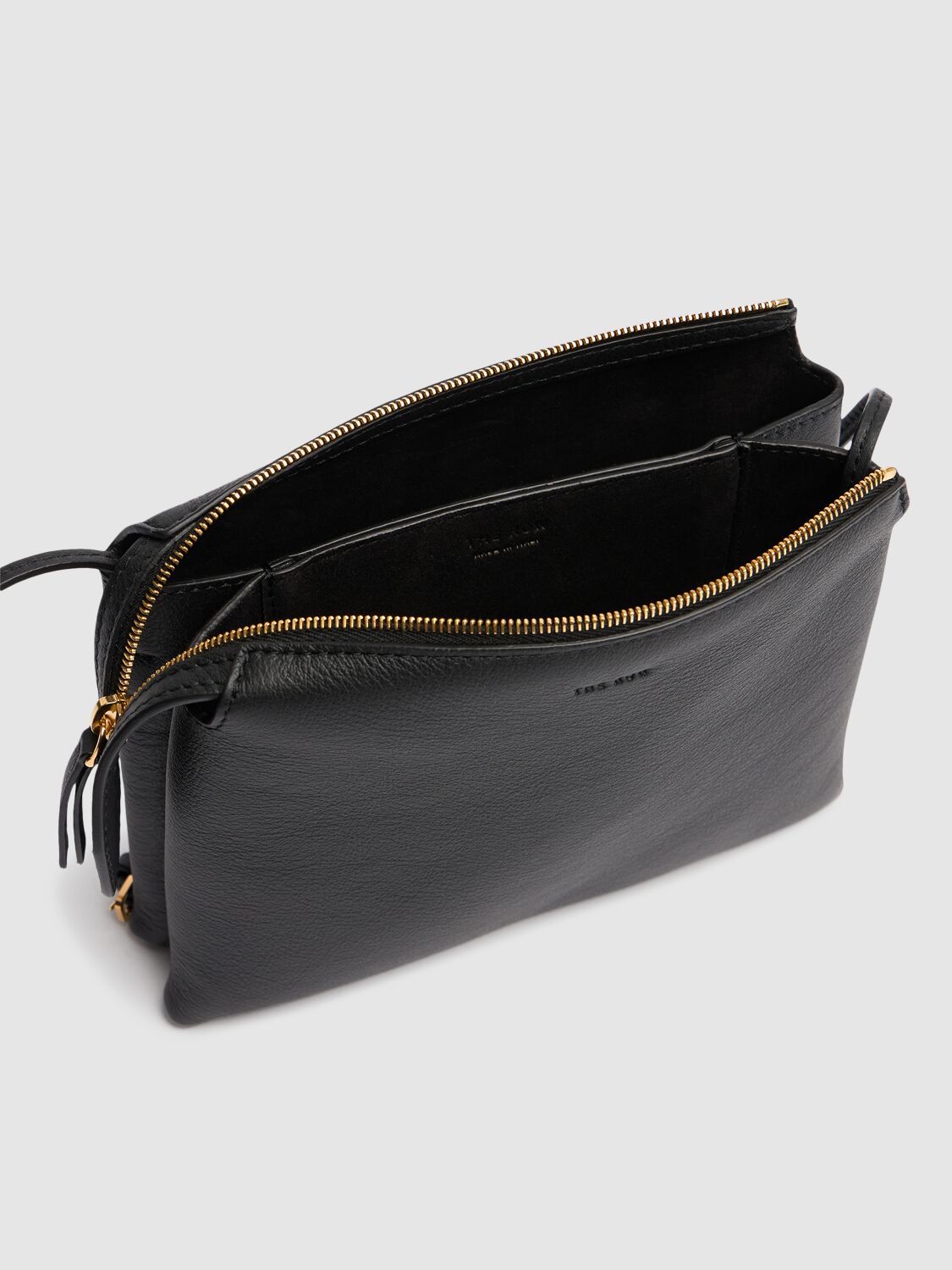 Shop The Row Nu Mini Twist Grain Leather Shoulder Bag In Black