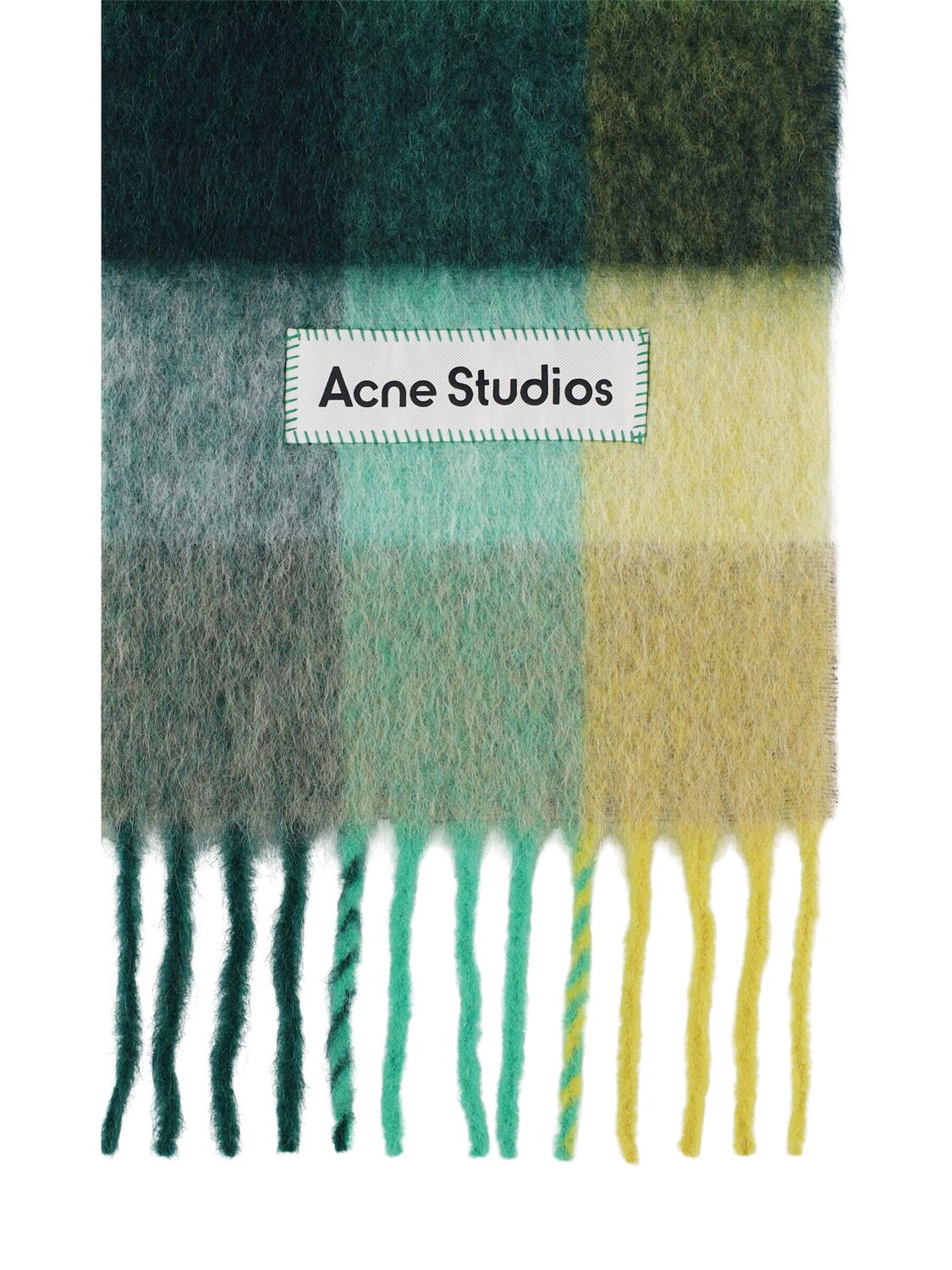 Shop Acne Studios Vally Alpaca Blend Scarf In Jaded Green/yel