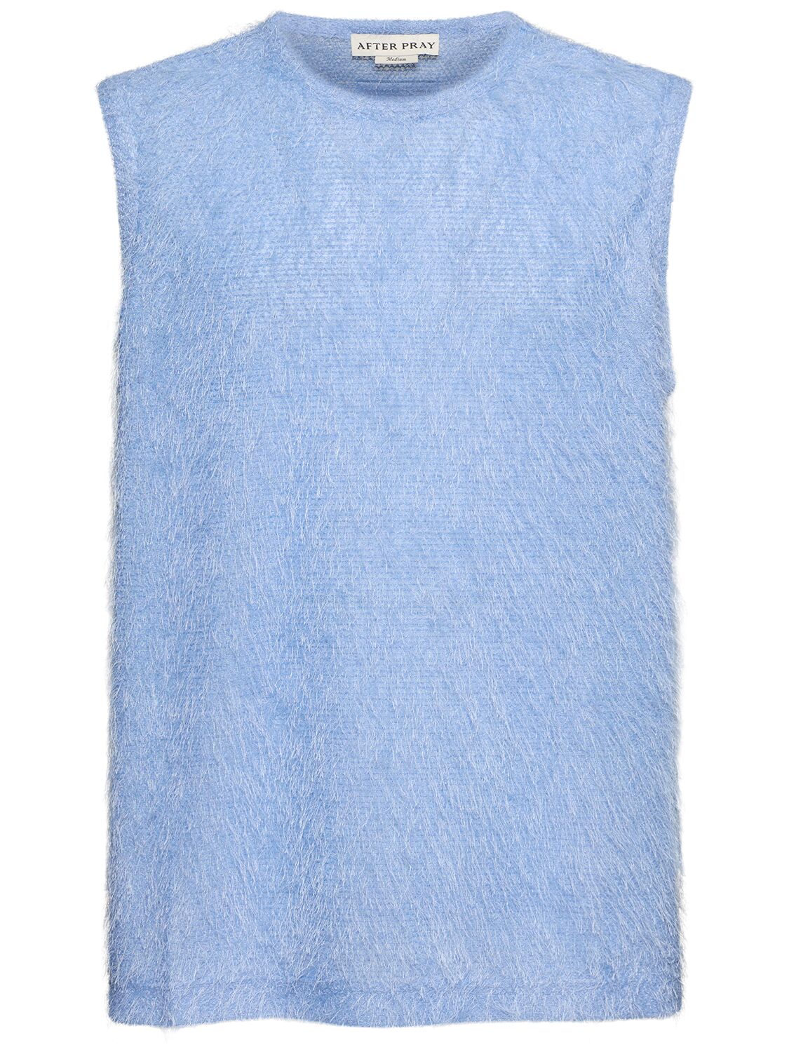 After Pray Hairy Knit Waistcoat In Blue