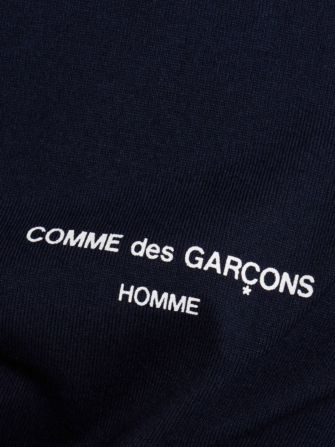 Shop Comme Des Garçons Homme Deux Printed Logo Cotton T-shirt In Navy