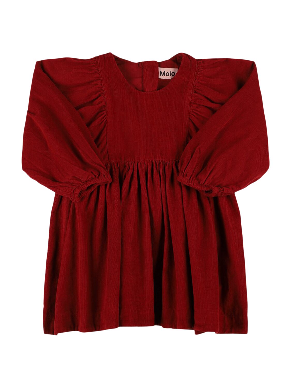 Molo Organic Cotton Velvet Dress In Red