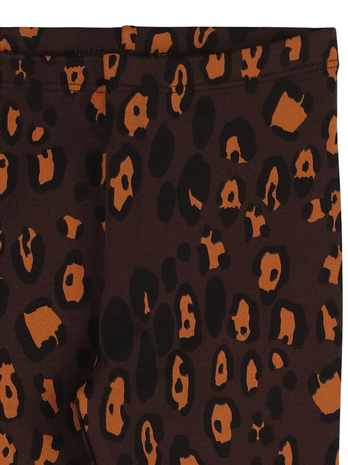 Mini Rodini Printed Organic Cotton Blend Leggings In Brown