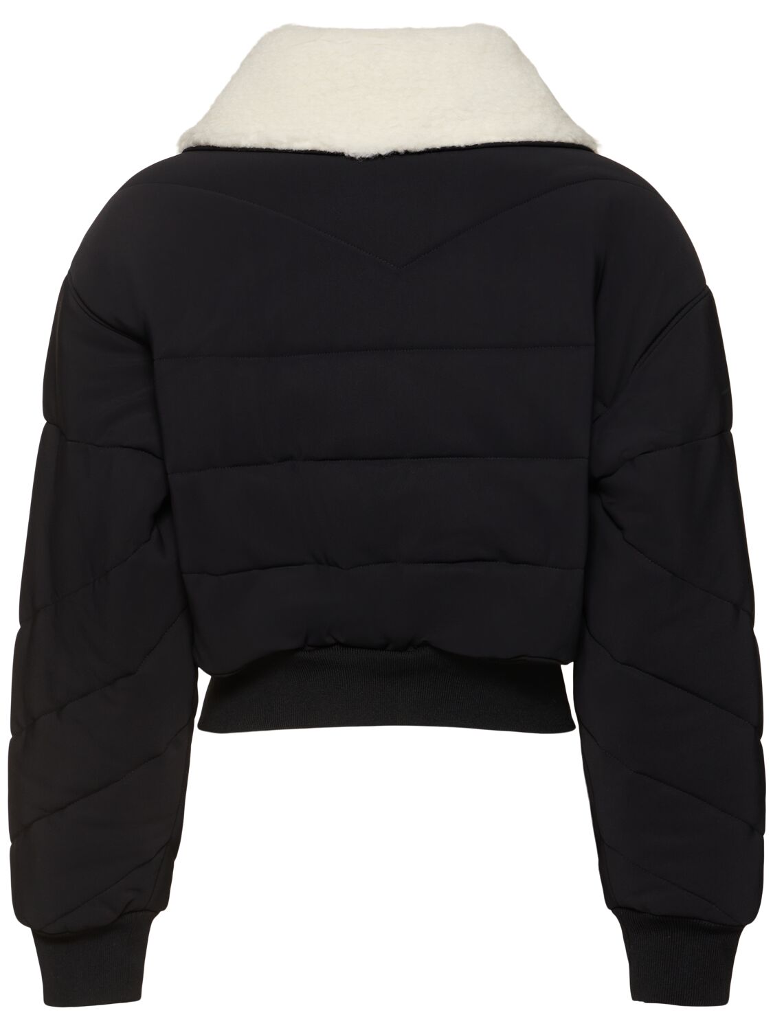 Shop Coperni C+ Cropped Bomber Jacket In Black