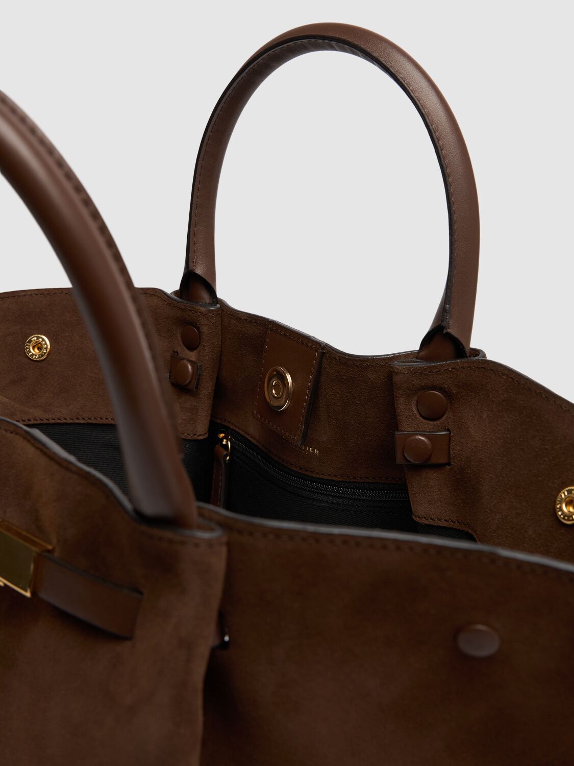 Demellier Midi New York Croc Effect Leather Bag In Mocha