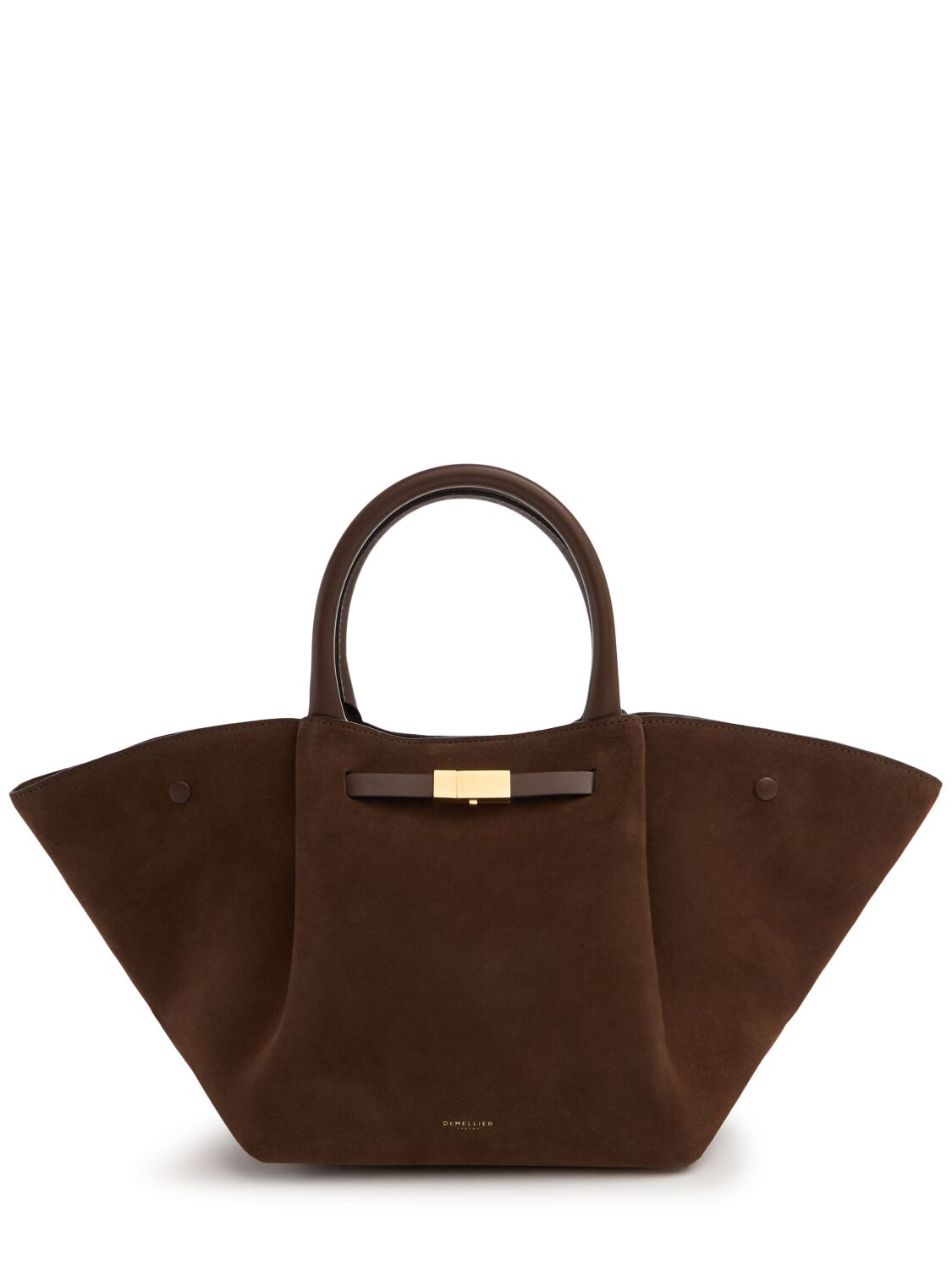 Demellier Midi New York Croc Effect Leather Bag In Mocha
