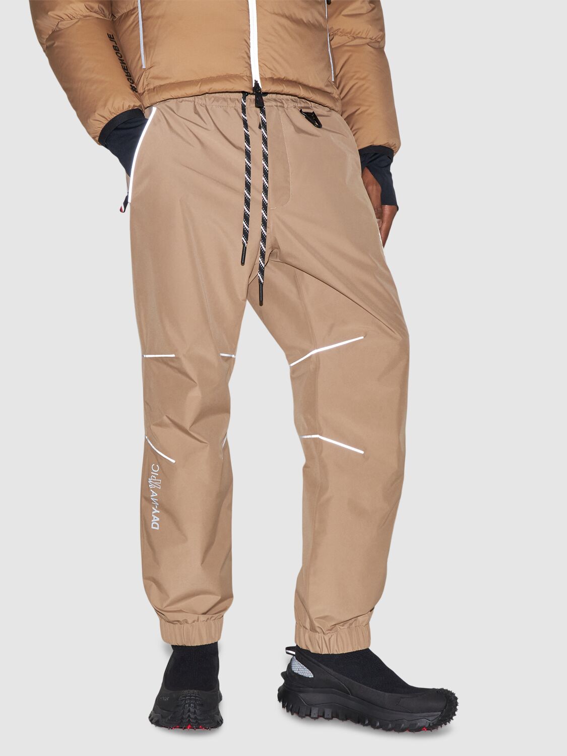 Shop Moncler Gore-tex 2l Tech Sweatpants In Beige