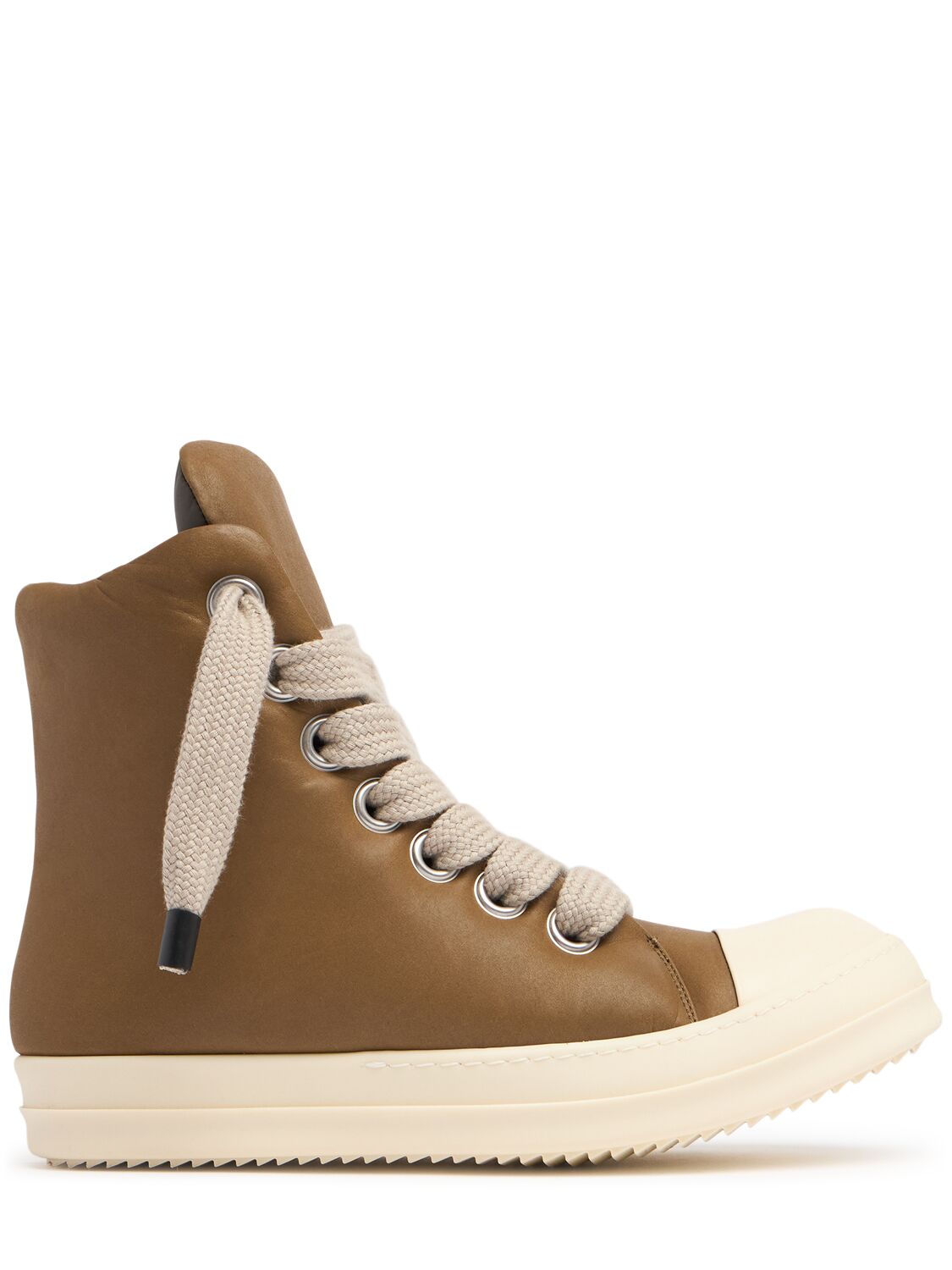 Rick Owens Jumbo Lace Padded Sneakers In Black/milk