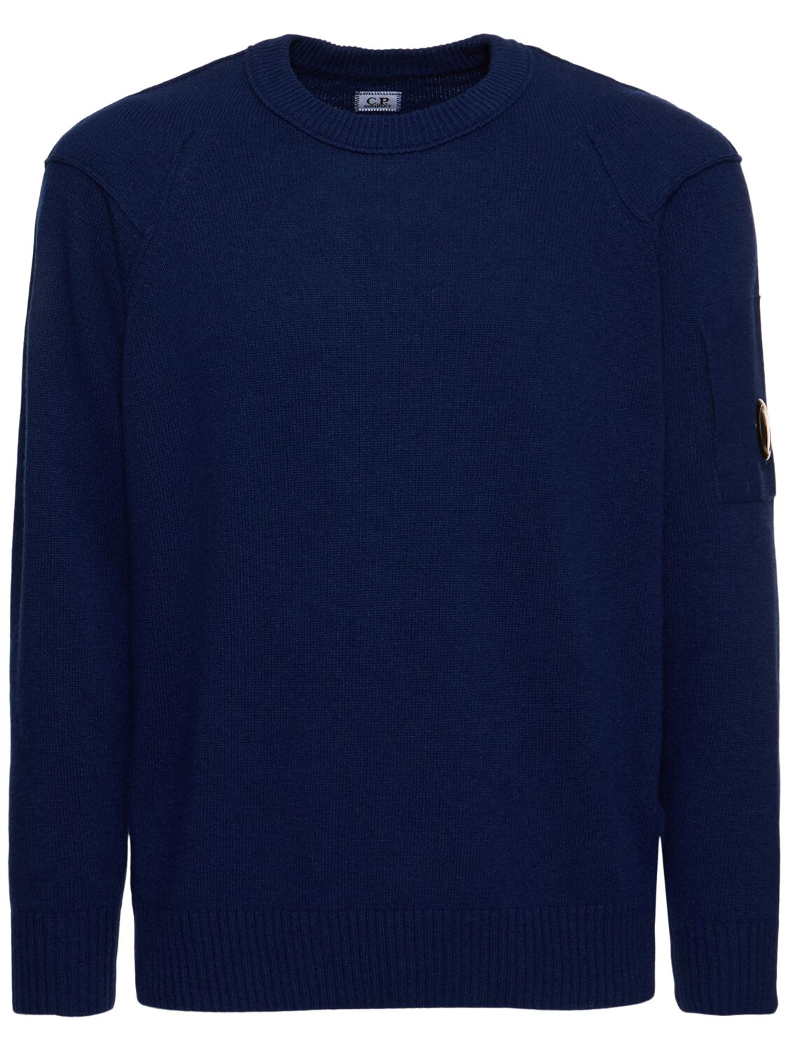 C.p. Company Wool Blend Crewneck Sweater In Estate Blue