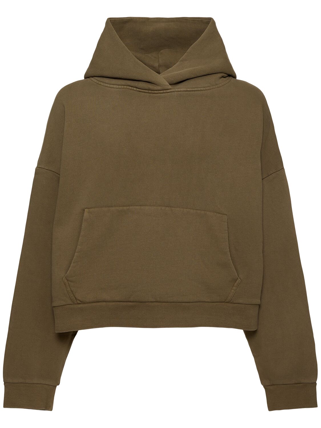 Shop Entire Studios Heavy Hood Washed Cotton Hoodie In Military Green