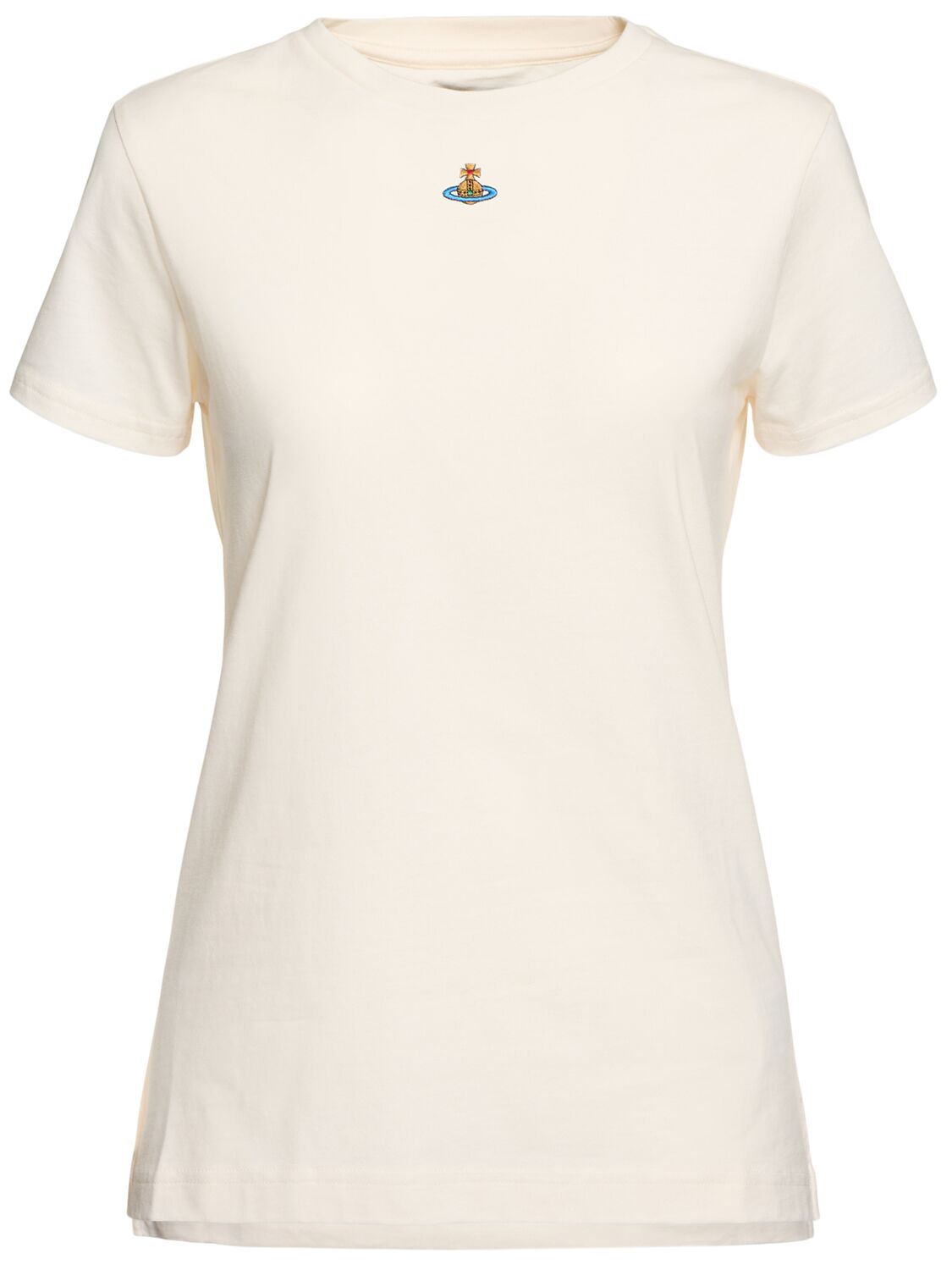 Shop Vivienne Westwood Orb Logo Cotton Jersey T-shirt In White