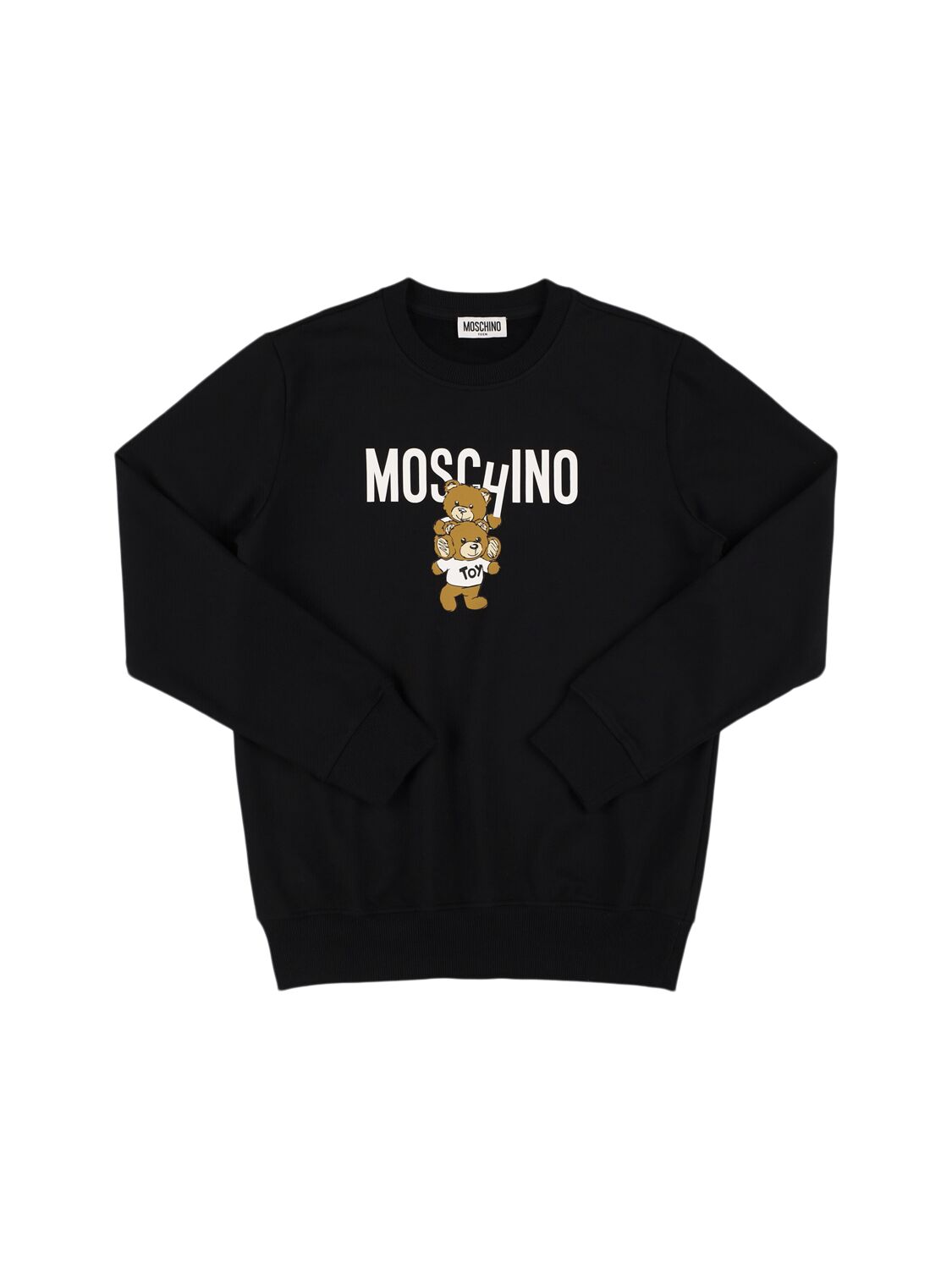 Moschino Kids' Printed Cotton Sweatshirt In Black