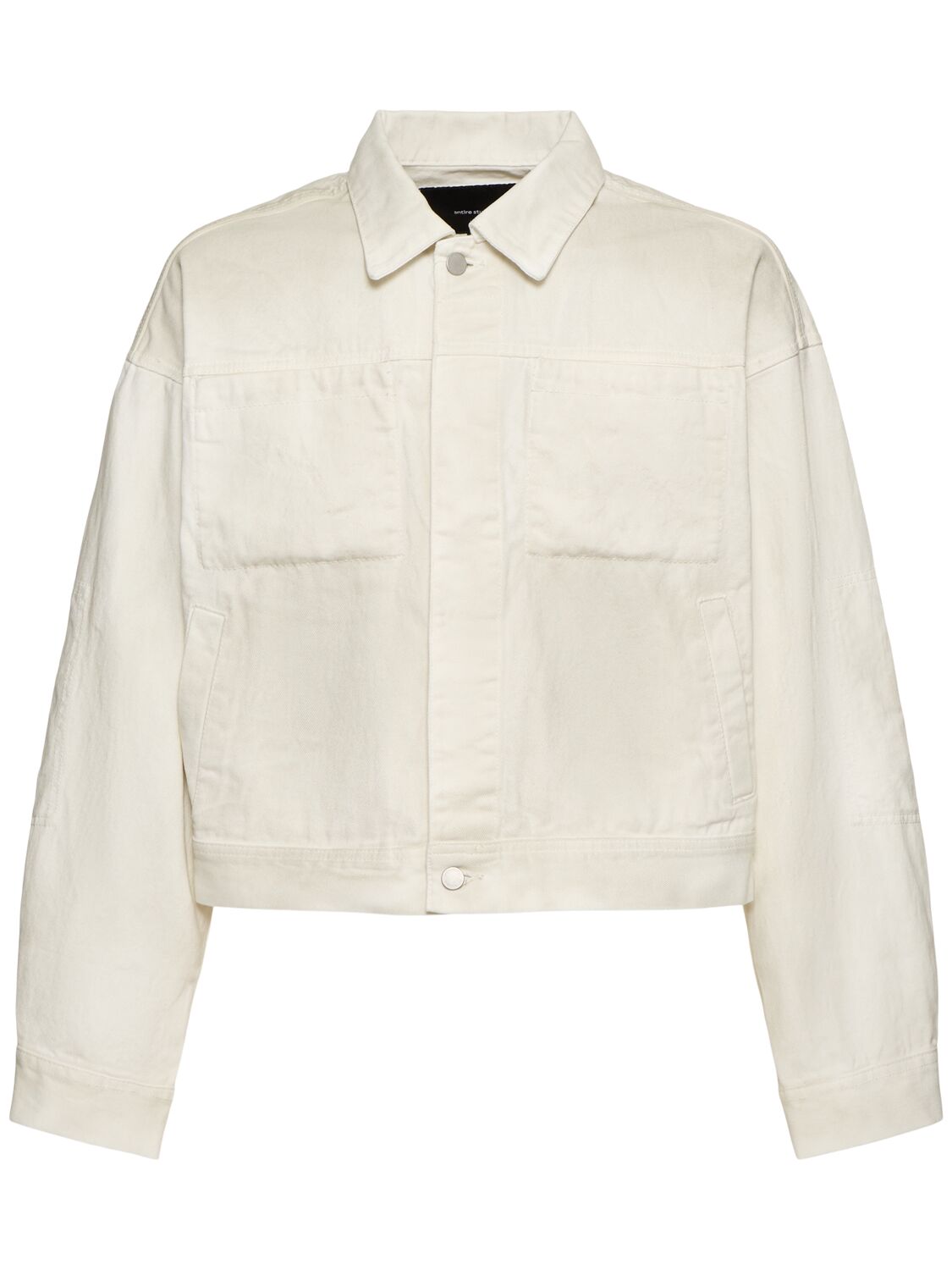 Entire Studios Gem Boxy Fit Denim Jacket In White