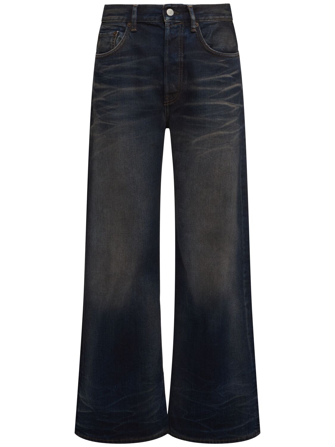 Shop Acne Studios 2021 Denim Wide Jeans In Dark Blue