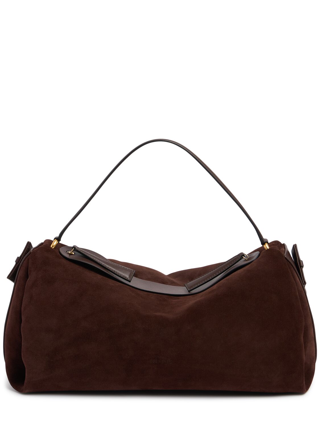 Neous Scorpius Suede Shoulder Bag In Dark Chocolate