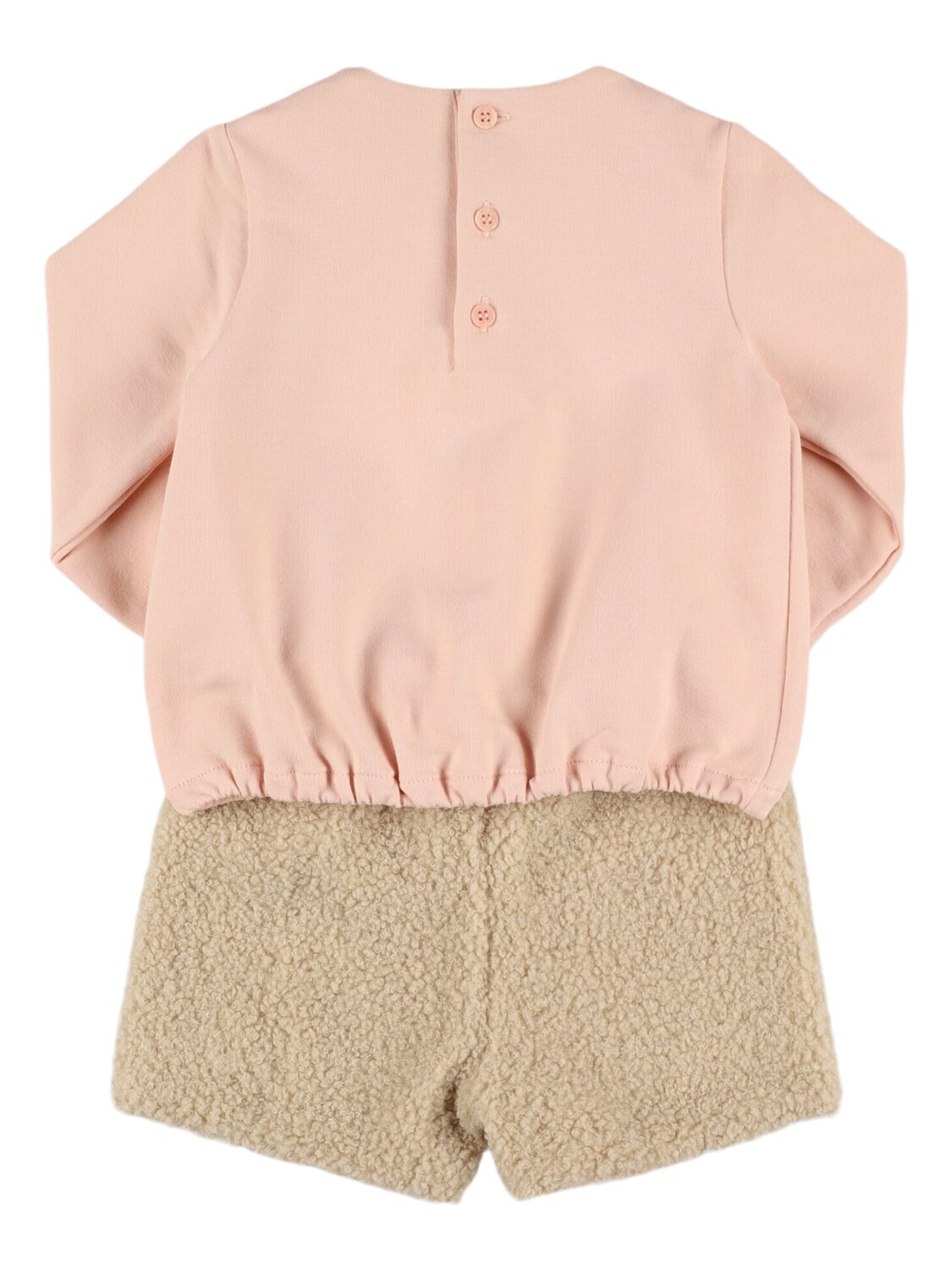 Shop Il Gufo Stretch Jersey Sweatshirt & Shorts In Pink