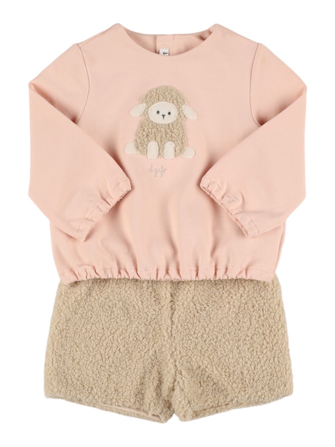 Il Gufo Kids' Stretch Jersey Sweatshirt & Shorts In Pink