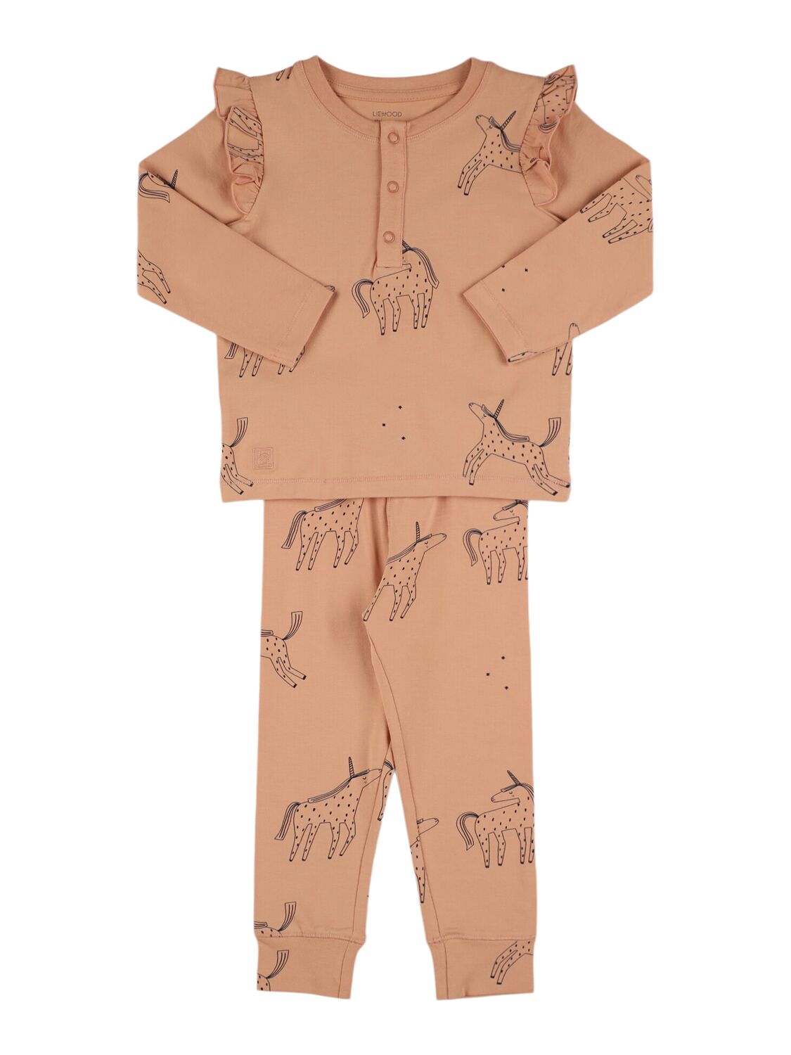 Liewood Printed Organic Cotton Pajama Set In Pink