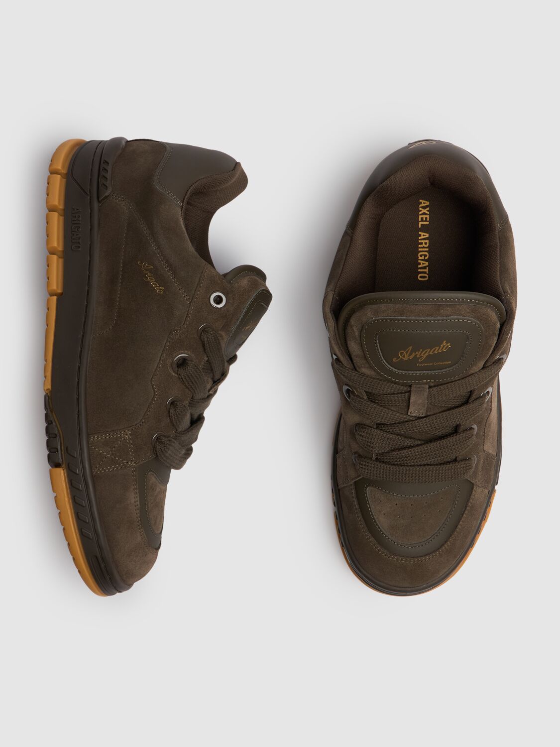 Shop Axel Arigato Area Haze Sneakers In Dk Brown/gum