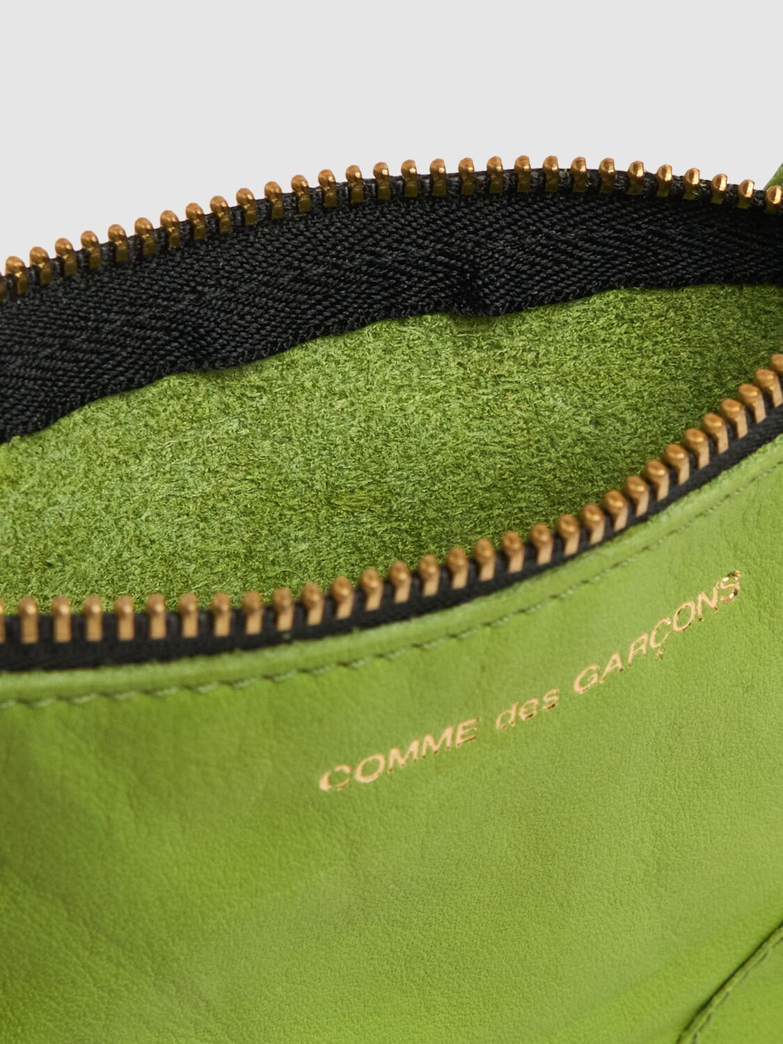 Shop Comme Des Garçons Washed Zip Wallet In Green