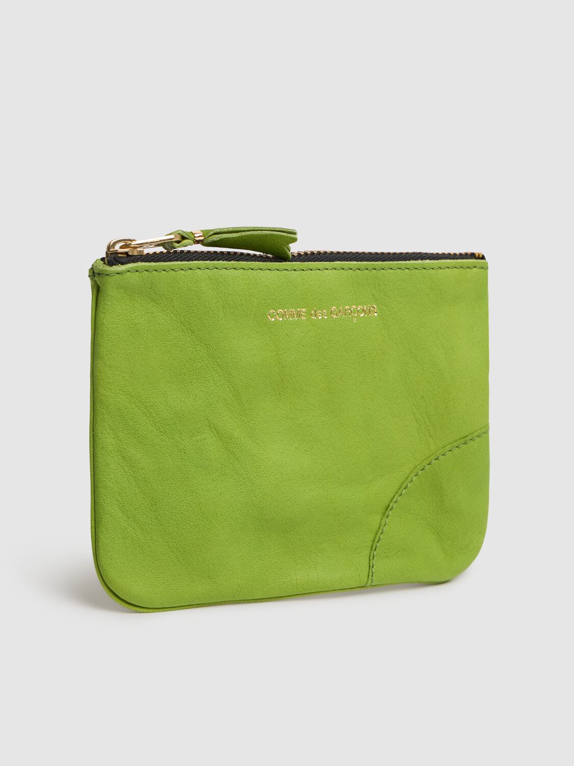 Shop Comme Des Garçons Washed Zip Wallet In Green