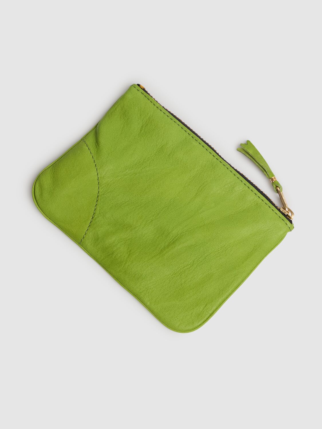 Shop Comme Des Garçons Washed Zip Wallet In Green